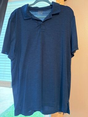 Men’s Navy Blue Polo Shirt Short Sleeve Performance Golf XL